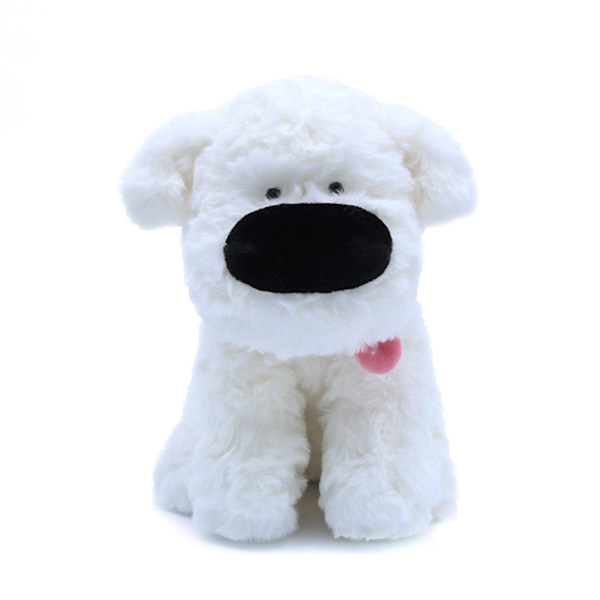 Gosedjur Leksak Mjuk Retraherbar Tunga Söt Uttryck Plysch Stor Nosig Hund Leksak Barn Kompis Födelsedagspresent Heminredning DB White