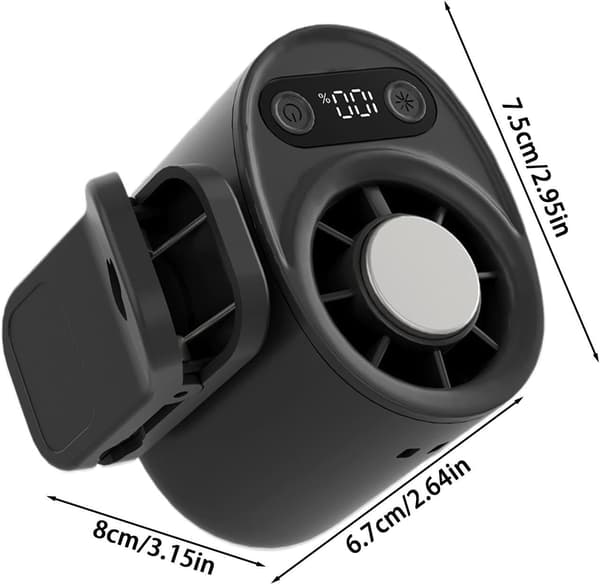 Clip-on ventilator - genopladelig, digitalt display, 100 hastigheder, velegnet til mænd, kvinder og børn. (DB)