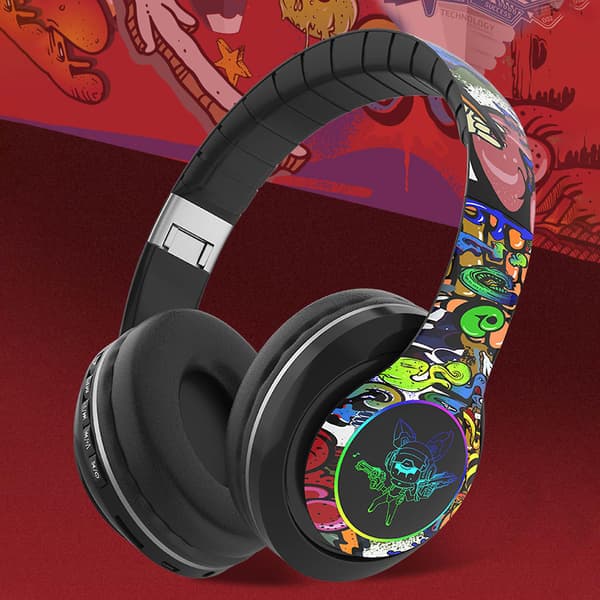 Headworn Bluetooth-headset trådløst Bluetooth-headset Graffiti Live-headset [DB] A