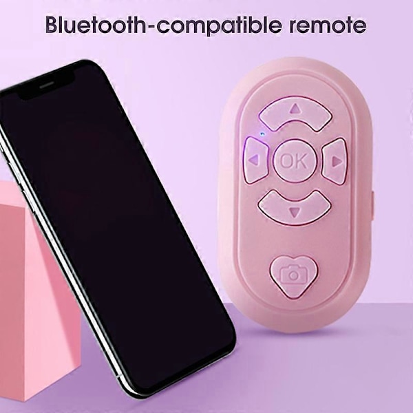 Bluetooth-kompatibel Fjernbetjening Multifunktionel Lav Latens Genopladelig Trådløs Kamera Selfie Kort Video Controller til Telefon [db] Black