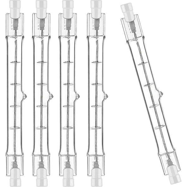 5-pack R7s halogenlampor 118 mm 300 W 230 V, R7s halogenstav 118 mm, dimbar R7s halogenlampa halogenstavslampa