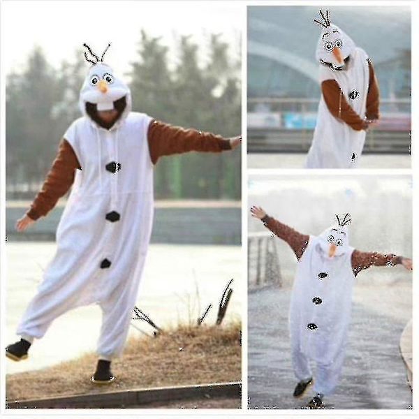 Olaf Frozen Voksen Snømann Kostyme Kigurumi Pyjamas Ozq Høy Kvalitet [DB] M