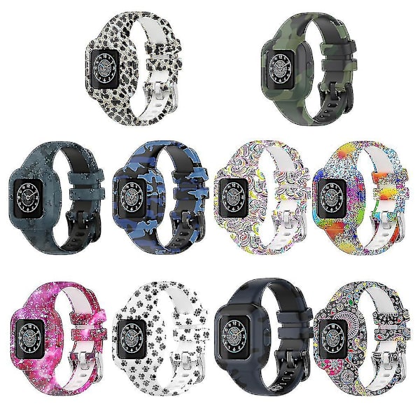 Barnmönstrad silikonrem för Garminfit Jr 3/garmin Vivofit Jr3 klocka-färgbrun leopard
