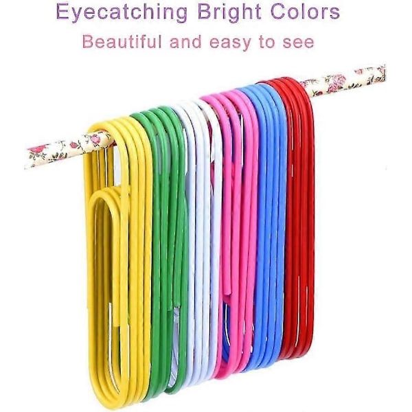 Ekstra Store Vinylbelagte Papirclips, 30 Pakker 10 cm Assorterede Farver Jumbo Papirclips Holdere, Farverige Kæmpe Store Ark Holdere Til Filer, [Db]
