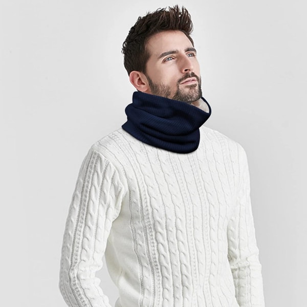 Hyggelige 2-pak termiske halsvarmere Unisex strikkede Snood-tørklæder