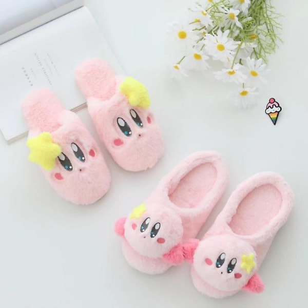 Nya Kawaii Star Kirby Tofflor Söta Inomhus Anime Kirby Plyschskor Vinter Halkskydd Varma Dam Hem Bomullstofflor Flickor Present [DB] Size36-38 KIRBY