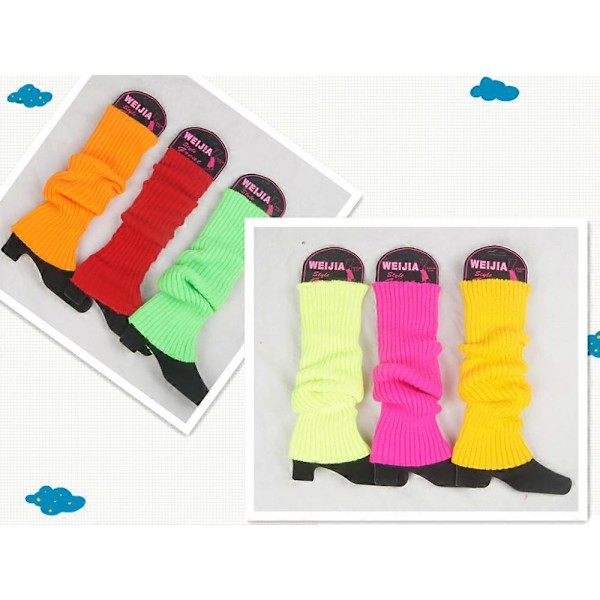 Dam Legwarmers Enkla Färger Dans 80-tal Fest Fancy Footless Strumpa Storlek UK db Dark gray