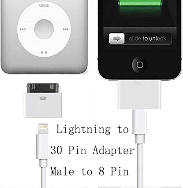 Lightning til 30-pin adapter, han til 8-pin hun-stik konverter med iPhone [Db]
