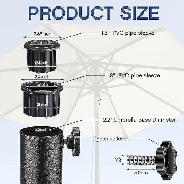 Db Paraply Base Stativ Hull Ring Plugg Deksel Cap Patio Parasol Reservedeler Acc -jx Diagonal muzzle