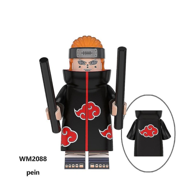 8 stk./sæt Naruto Anime Byggeklodser Actionfigurer Uzumaki Sasuke Kakashi Samling Minifigurer Legetøj Børn Fans Samleobjekt Gave Db