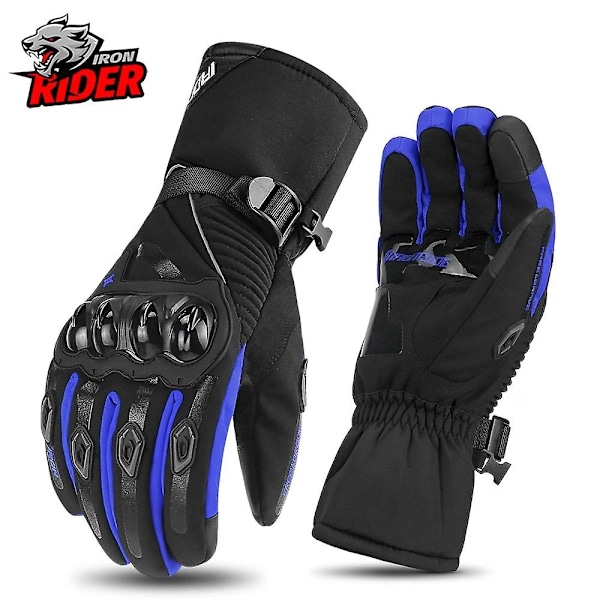 Lämpimät talviset moottoripyörä käsineet kosketusnäyttö vedenpitävät tuulenpitävät suojaavat motocross moottoripyörä miesten käsineet Guantes Moto Luvas db WN-01 Black Gloves M