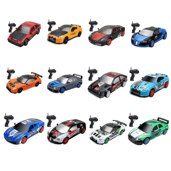 4wd 1:24 Fjärrstyrd bil 2.4ghz Hög hastighet Drift Racing Sportbil Leksak Db Blue-Red