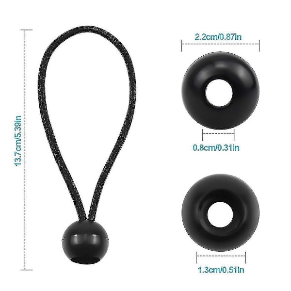 20 st Bungee Cords, Bungee Cords Boll Presenning Cord Justerbara Bungee Remmar För Tält, Camping [DB]