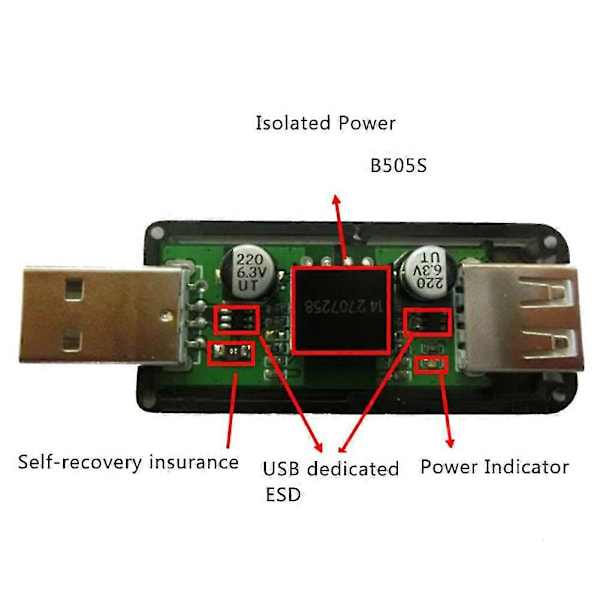 USB-USB-eristyslaite Teollinen Luokan Digitaalinen Eristys Kotelolla 12 Mbps Nopeus Adum4160/adum316 db