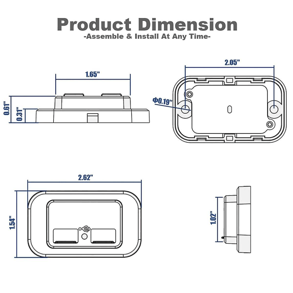 6 st 12v/24v Rv Usb-uttag, Dubbla Pd3.0 Typ-c (usb C) & Snabbladdning Qc3.0 Usb-a Portpanelmontering C