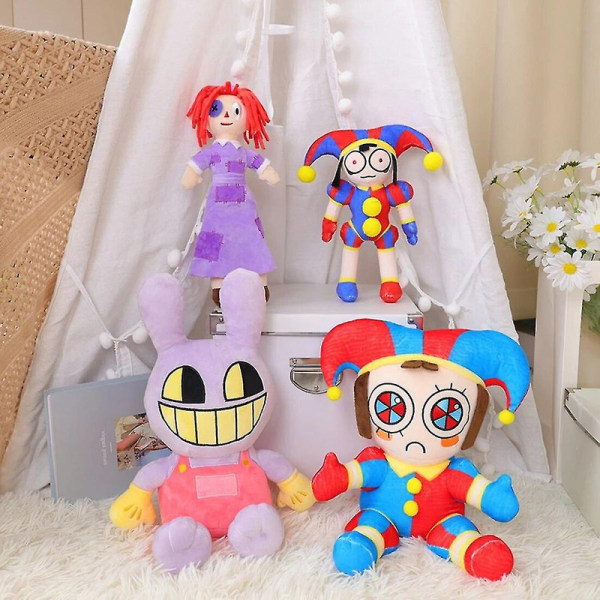 Ny The Amazing Digital Circus Plysch Clown Ragatha Pomni Cartoon Jax Doll Joker Plysch Mjuk Fylld Soffa Dekorera Julgåva [DB] G-25cm