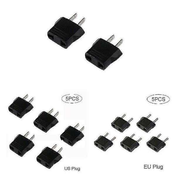 5 stk. 110V til 220V Konverteringsadapter Stik Rejseadapter Konverter [db] EU Plug