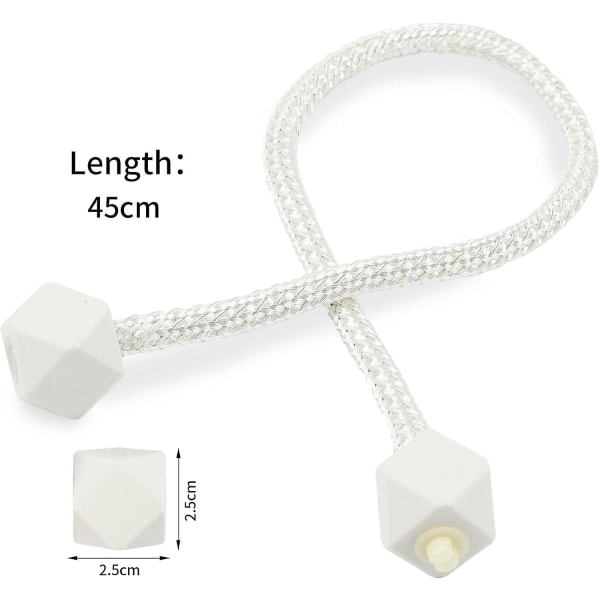 8 Pieces Curtain Tiebacks, Fashion Squares, Curtain Tieback for Home, Office, Hotel (White) [DB]