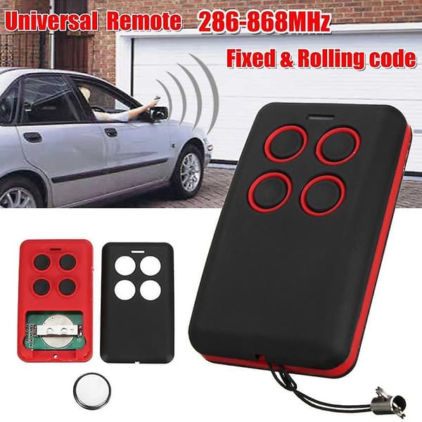 Universal 4-knapps 286-868MHz Passer for faste rullende koder Garasjeport Fjernkontroll db Red