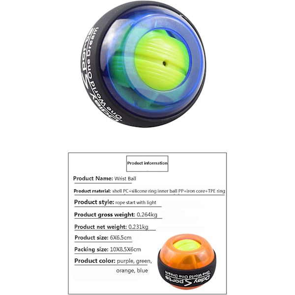 Illuminated Wrist Power Ball [db]