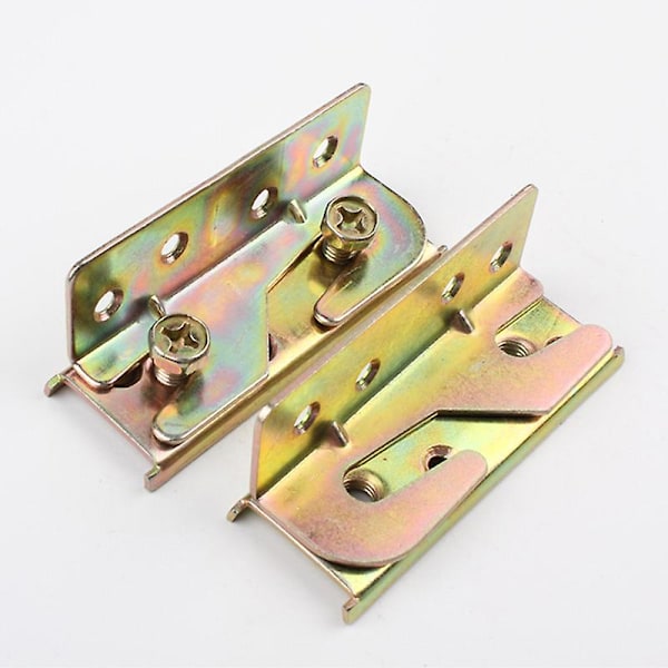 Sängynlaidankannatin - Sängynlaidan kiinnikkeet - Raskaan sarjan ei-upotettava - 4 kpl sarja (ruuvit mukana) [db] color zinc