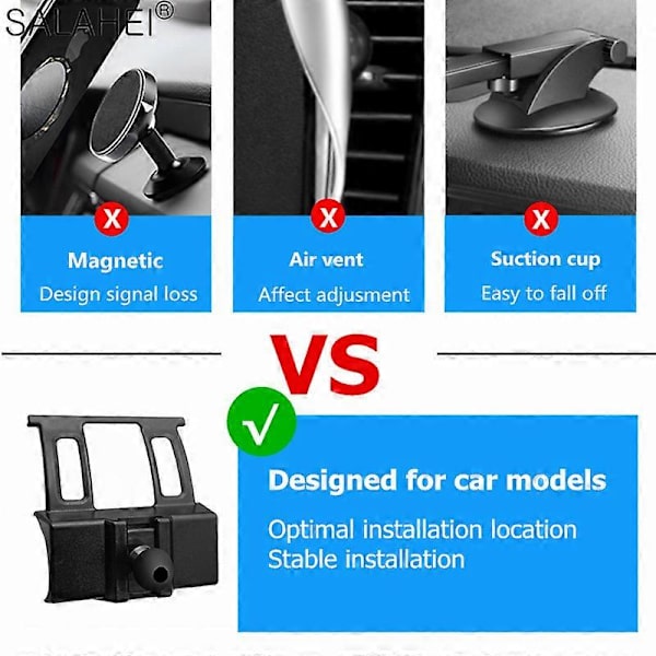 Mobiltelefonhållare för Peugeot 5008 Luftventil Inredning Instrumentbräda Hållare Cell Stativ Stöd Mobiltelefonhållare [DB] black