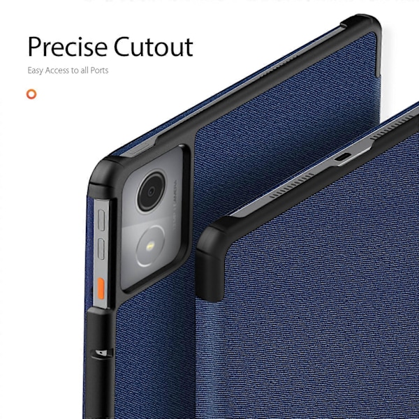Fodral för Lenovo Tab K11 Plus Tri-Fold Ställ Läderfodral Auto Wake/Sleep [DB] Blue