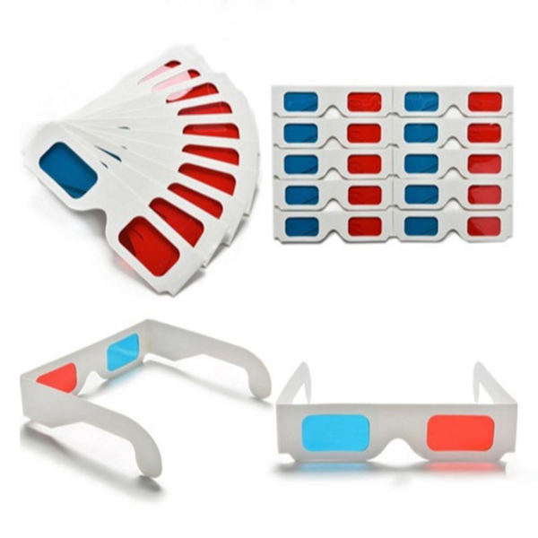 10/50/100 Par 3D-briller Anaglyf-bilder Foldbar design Røde/blå filtre Papirbriller Motetilbehør {db} 10 pcs