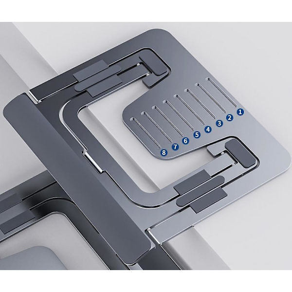 (grå) Justerbar og sammenleggbar nettbrettstativ, bærbar slank aluminiumsholder for skrivebord, kompatibel med Ipad Pro/air/mini, Samsung Tab [Db]