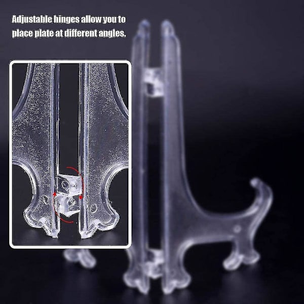 12 stycken plaststafflier, tallriksställ, vikbara