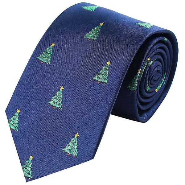 Ferdigknyttet herreslips julefesttilbehør mørkeblå 145x7,5cm polyester 1-pakning[DB]