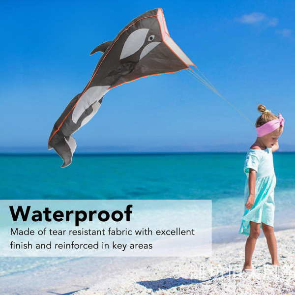 3D Unisex Whale Kite - Vandtæt rammeløs blød parafoil tegneserie Animal Breeze Kite til Beach Db