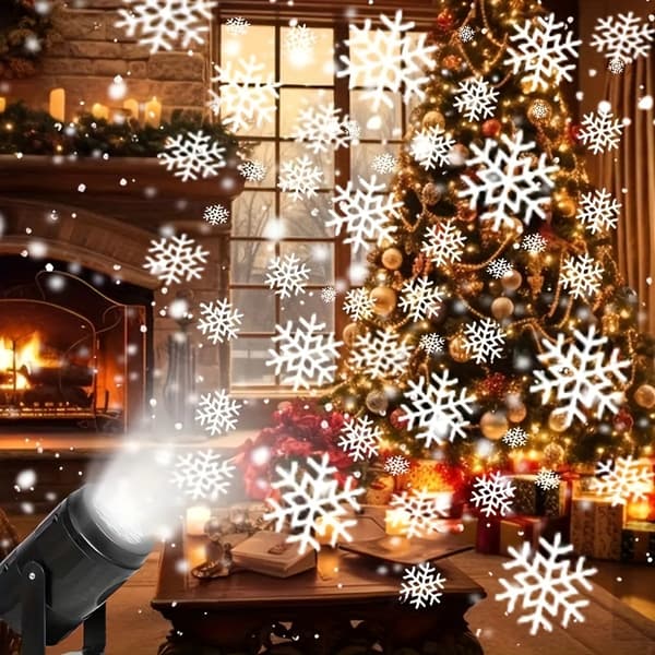 1 st Vinter Snöflinga Projektor med Dynamiska Fallande Snöflingor & Blinkande Ljus - USB-Driven Inomhus/Utomhus Juldekoration [DB] Black Snow Projector light source