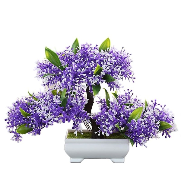 1 st konstgjord krukväxt blomma träd hem kontor trädgård bonsai dekor prydnad Jikaix Purple