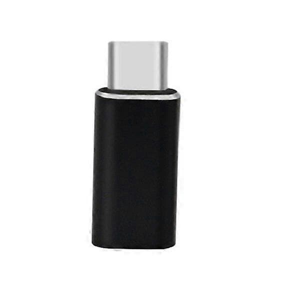 Kvindelig Lightning Lightning Lightning Load Converter til Micro USB / Type C Han, Synkroniseringsadapter til iPhone, Xiaomi Huawei Telefon  DB black