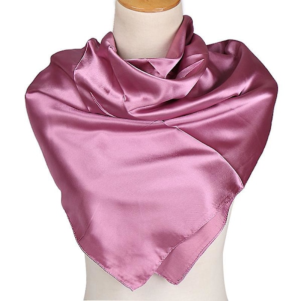 90x90 Satin Sjal Hodeplagg | Kvadratisk Sjal 90x90 Ensfarget | Silke Kvadratisk Sjal 90x90 - 90x90 {db} 04 Wine Red