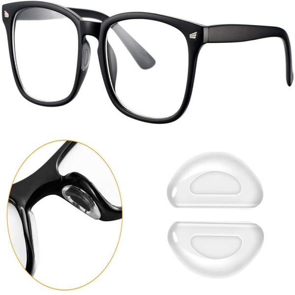 10 par selvklebende anti-skli silikon neseputer for brillebriller HVIT