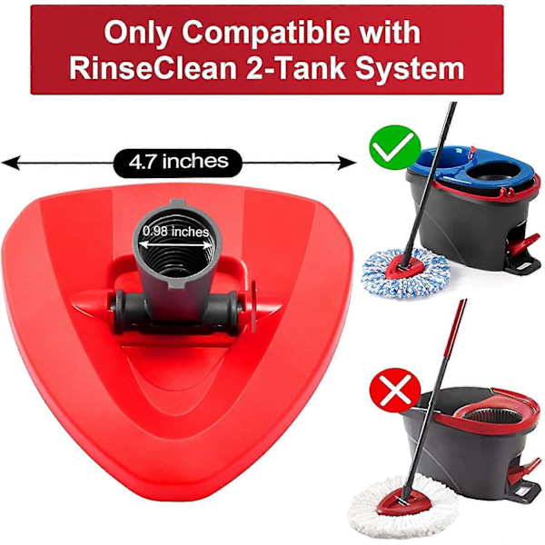 Spin Moppe Udskiftningsbase Kun Til Ocedar Rinseclean 2 Tank System Spin Moppe Hoveder Udskiftningsbase Til O Cedar Moppe Udskiftningshoved [db] Red Mop Base