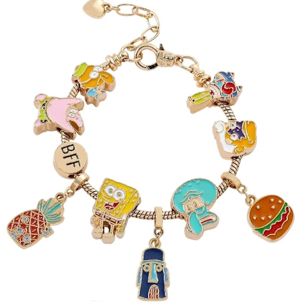 Naisten Korut Kultainen Rannekoru Pandora-Inspiroitu Tyyli Ruusukultaisella Värillä 19CM Sydänriipukset, Rannekorut Y2K, Käsikorut, Rannekoru Naisille db Sponge Bobby
