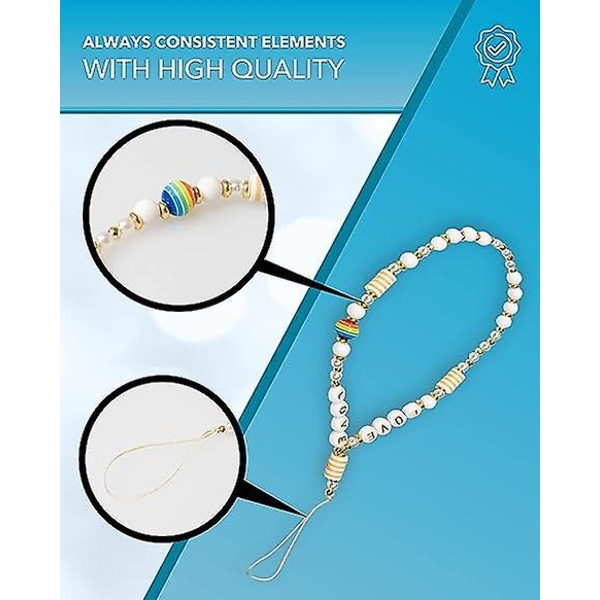 Mobile Phone Chain With Pearls - Premium Mobile Phone Strap - Practical Mobile Phone Jewellery - Wrist Strap For Mobile Phones