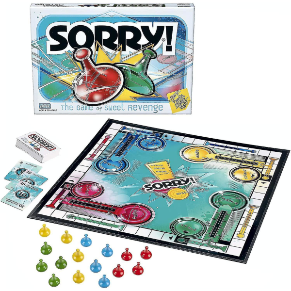 Hasbro Gaming Sorry! Parker Brothers Familiebrettspill for 2 til 4 spillere i alderen 6 år og oppover for voksne tenåringer barn [DB]