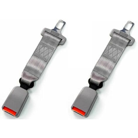 Bilbältesförlängare, 2-pack, universell, justerbar, 23 cm, grå, 2 st[DB] Multicolor