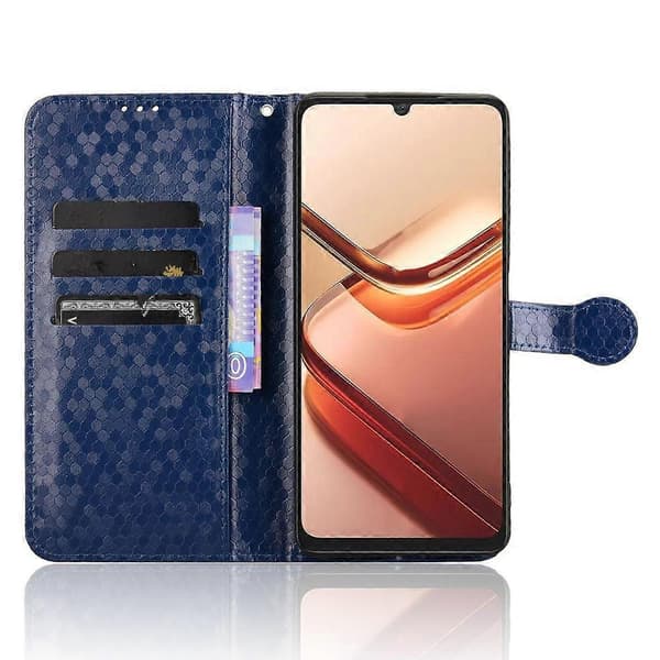 Honeycomb Dot Textur Läder Telefonfodral För Doogee Note 58 / Note 58 Pro [DB] Blue
