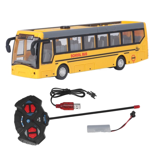 Fjernbetjening Bus Høj Simulering Alle retninger Kørsel Genopladelig Rc Skolebus For Børn db Yellow