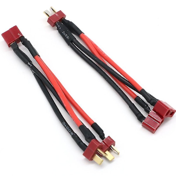 Xt60 Parallel Batterikonnektor Han/Hun Kabel Dobbelt Forlængelse Y Split/3 Vejs 14Awg Silikontråd F {Db} T 1 F to 2 M