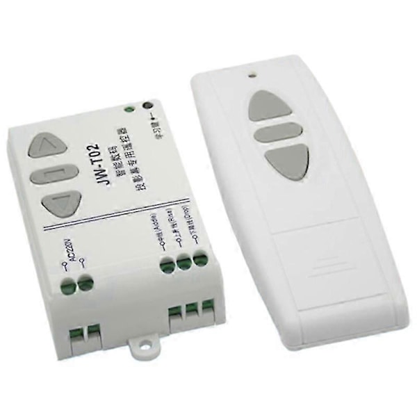 -T02 AC 220V Moottorin langaton kauko-ohjainkytkin Ylös Alas Pysäytys Putkimoottorin ohjain Eteenpäin Taaksepäin TX RX Lukittu [DB] White