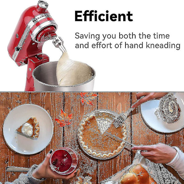 Dej-krog i rustfrit stål til KitchenAid standmixer, K45dh dej-krog til K45 K45ss S [dB}