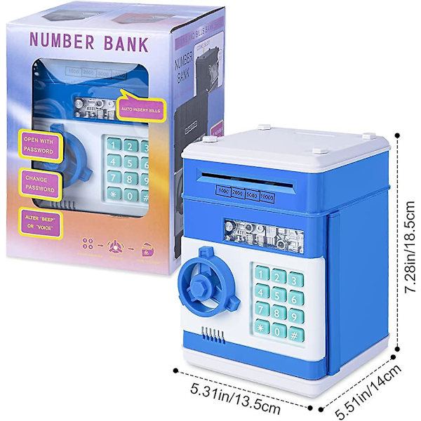 Elektronisk spargris pengasäker lösenord sparbössa för barn i åldrarna 3 4 5 6+, Mini