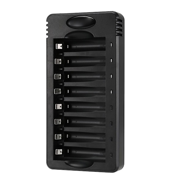 AA/AAA Batteri Smart Lader 8-spors Nikkel-hydrogen Batterier Lader med USB-port Ny [db] White