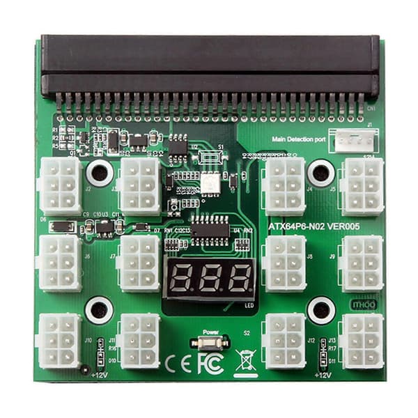 Breakout Board til HP 1200w 750w PSU GPU Miner Mining Btc Eth [db]